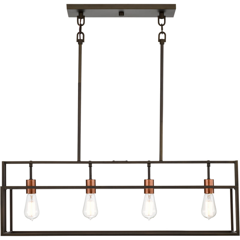 Nuvo Lighting 60-5854 Four Light Island Pendant, Forest Bronze / Copper