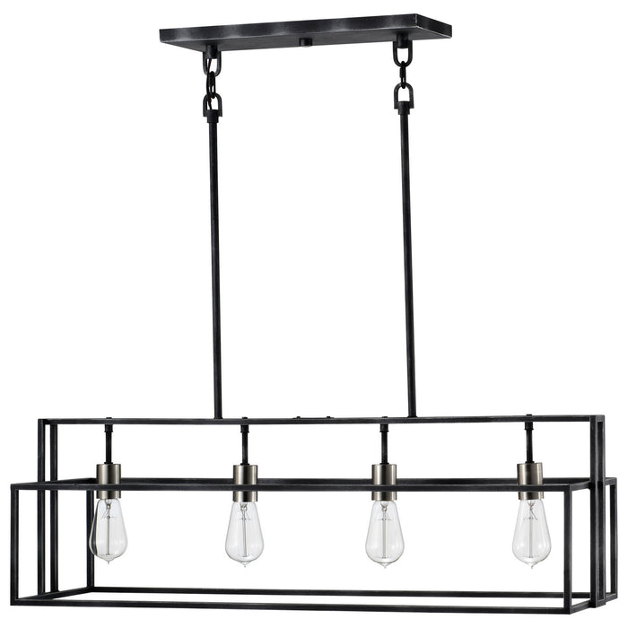 Nuvo Lighting 60-5859 Four Light Island Pendant, Iron Black / Brushed Nickel