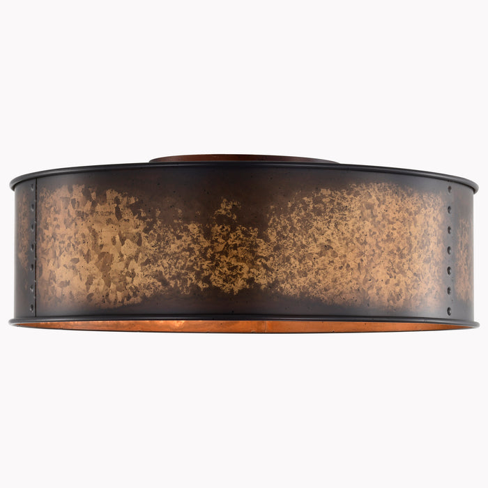 Nuvo Lighting 60-5893 Three Light Flush Mount, Weathered Brass