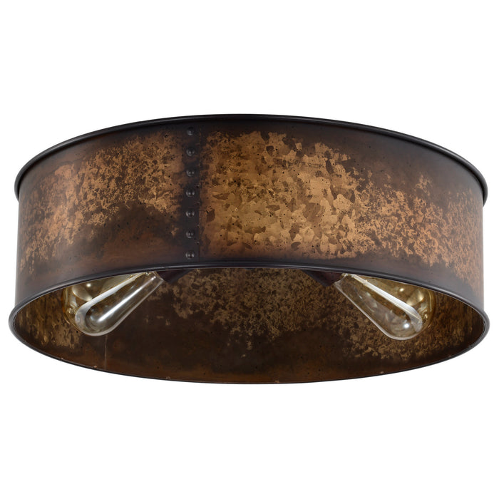 Nuvo Lighting 60-5893 Three Light Flush Mount, Weathered Brass