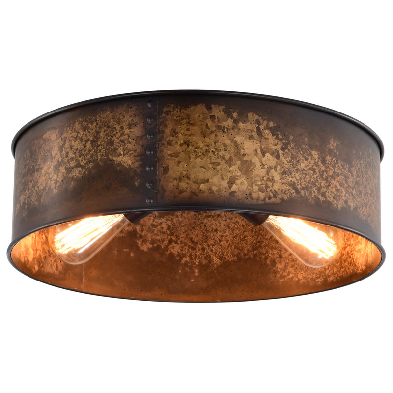 Nuvo Lighting 60-5893 Three Light Flush Mount, Weathered Brass