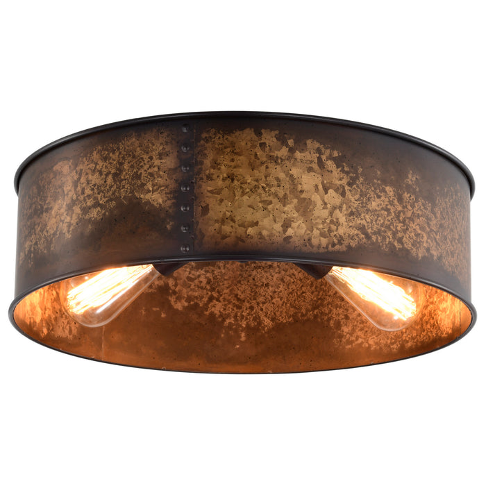 Nuvo Lighting 60-5893 Three Light Flush Mount, Weathered Brass