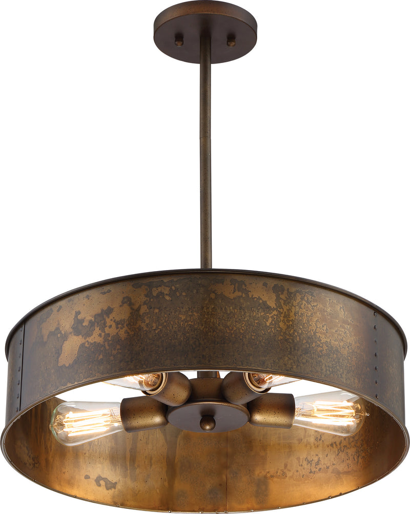Nuvo Lighting 60-5894 Four Light Pendant, Weathered Brass