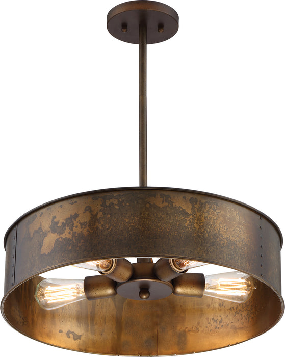Nuvo Lighting 60-5894 Four Light Pendant, Weathered Brass