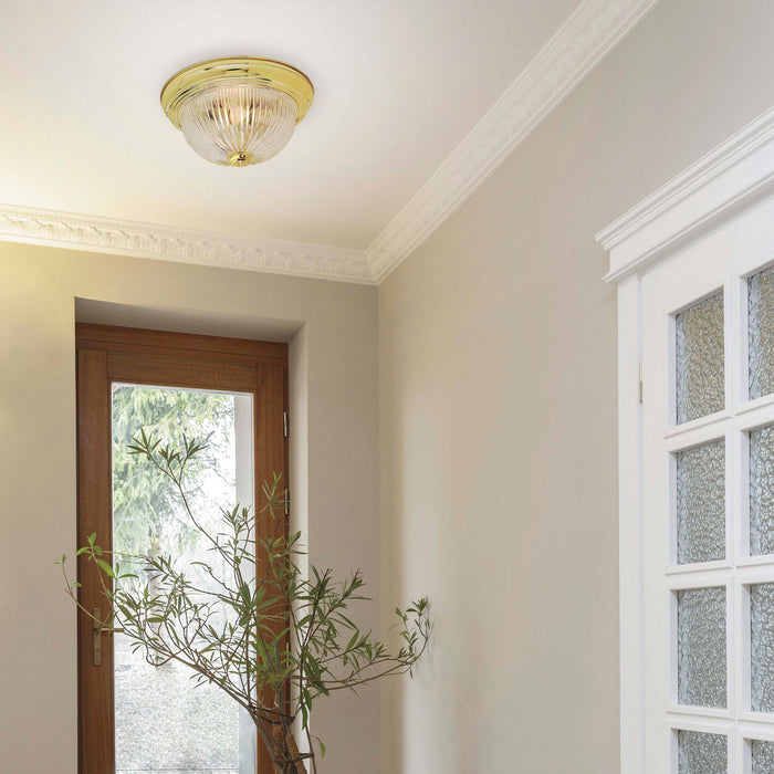Nuvo Lighting SF76-091 Two Light Flush Mount, Polished Brass