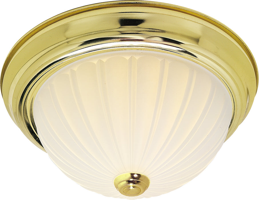 Nuvo Lighting SF76-124 Two Light Flush Mount, Polished Brass