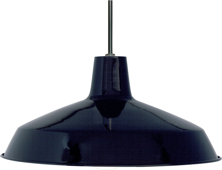 Nuvo Lighting SF76-284 One Light Pendant, Black / White Interior