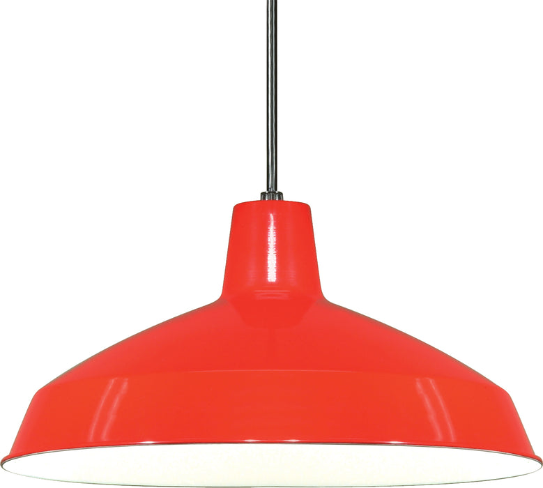 Nuvo Lighting SF76-663 One Light Hanging Lantern, Red / White Interior