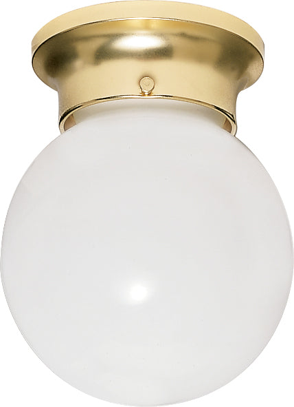 Nuvo Lighting SF77-108 One Light Flush Mount, Polished Brass