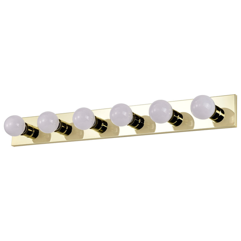 Nuvo Lighting SF77-190 Six Light Vanity, Polished Brass