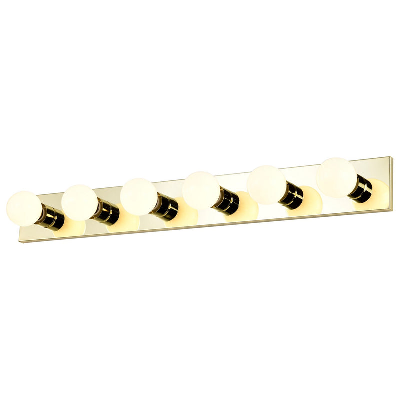 Nuvo Lighting SF77-190 Six Light Vanity, Polished Brass