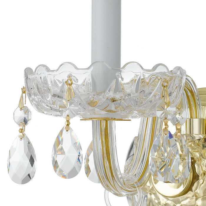 Crystorama 1031-PB-CL-MWP One Light Wall Sconce, Polished Brass