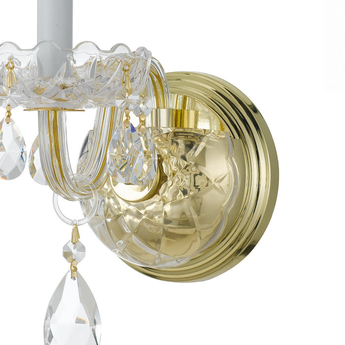 Crystorama 1031-PB-CL-MWP One Light Wall Sconce, Polished Brass
