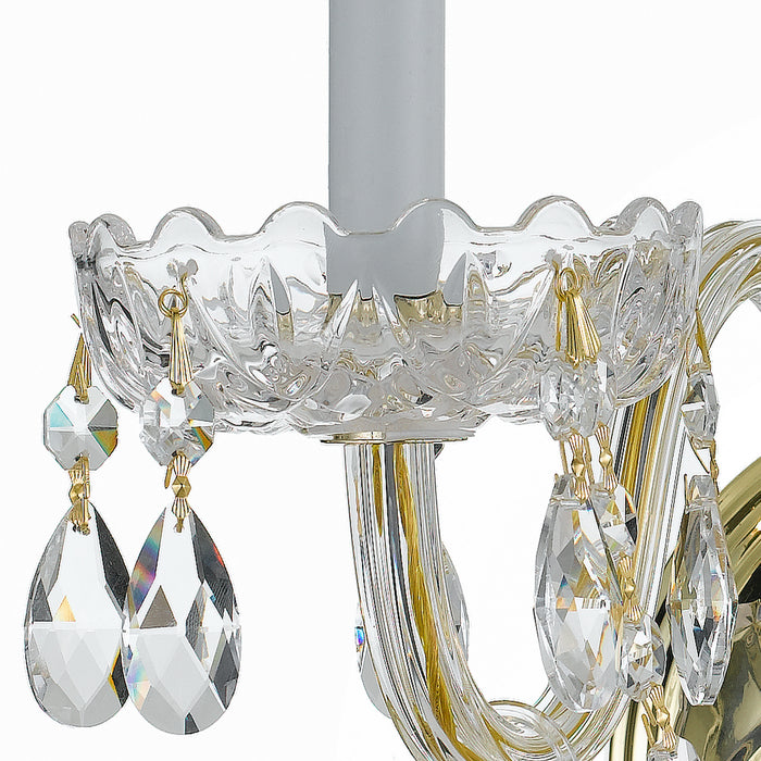 Crystorama 1032-PB-CL-S Two Light Wall Sconce, Polished Brass