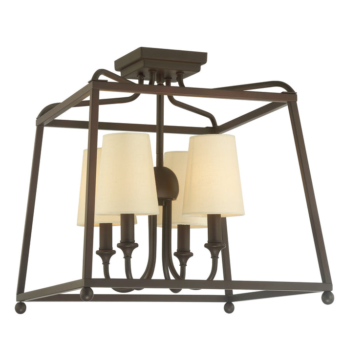 Crystorama 2243-DB Four Light Semi Flush Mount, Dark Bronze