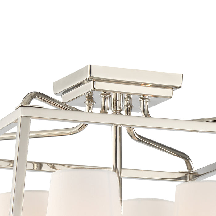 Crystorama 2243-PN Four Light Semi Flush Mount, Polished Nickel