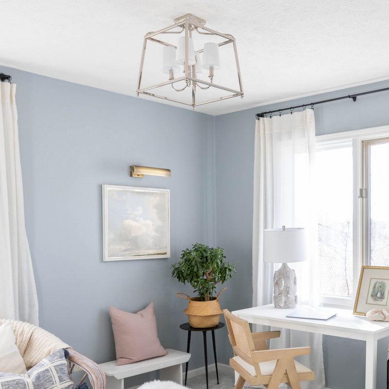 Crystorama 2243-PN Four Light Semi Flush Mount, Polished Nickel