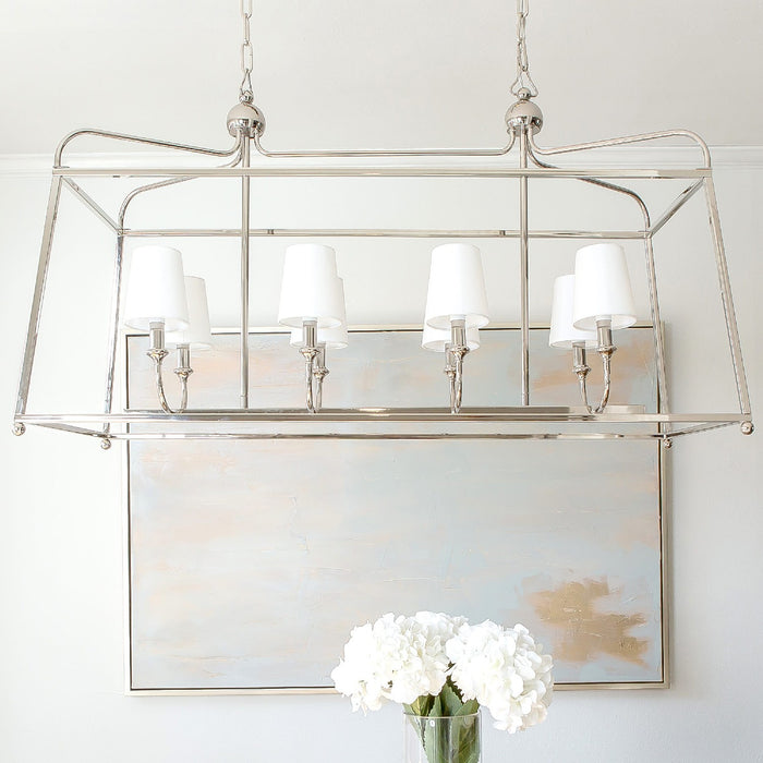 Crystorama 2249-PN Eight Light Chandelier, Polished Nickel