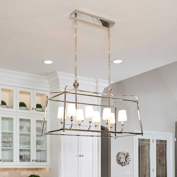 Crystorama 2249-PN Eight Light Chandelier, Polished Nickel