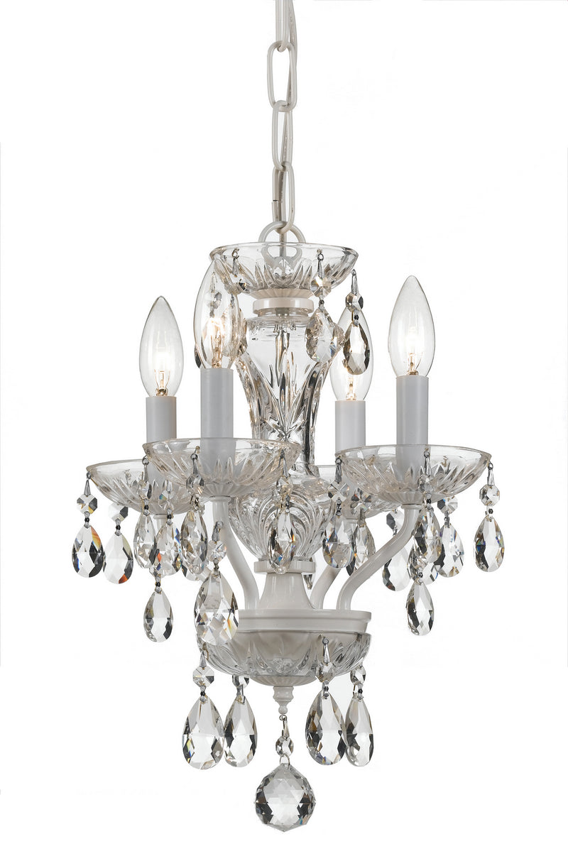 Crystorama 5534-WW-CL-S Four Light Mini Chandelier, Wet White