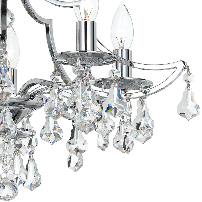 Crystorama 5930-CH-CL-S Five Light Semi Flush Mount, Polished Chrome