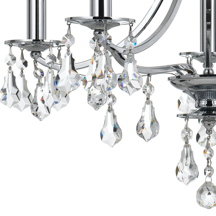 Crystorama 5935-CH-CL-S Five Light Mini Chandelier, Polished Chrome