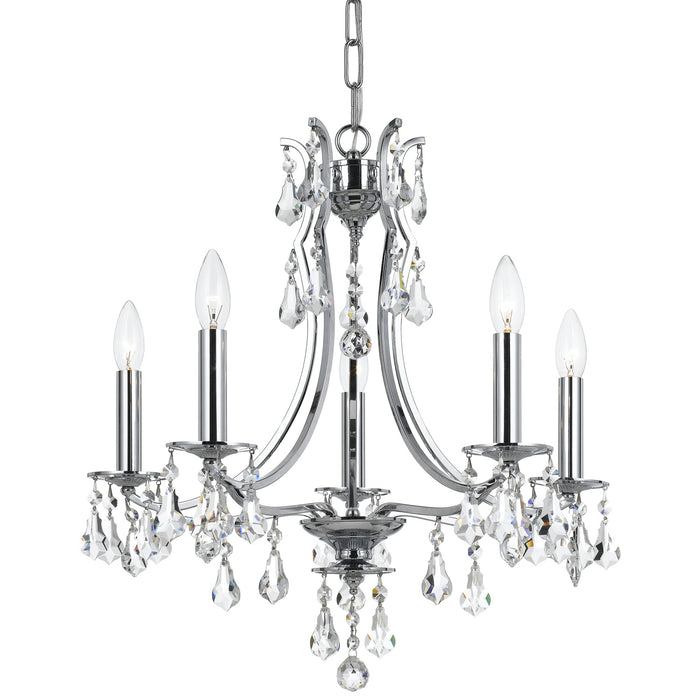 Crystorama 5935-CH-CL-S Five Light Mini Chandelier, Polished Chrome