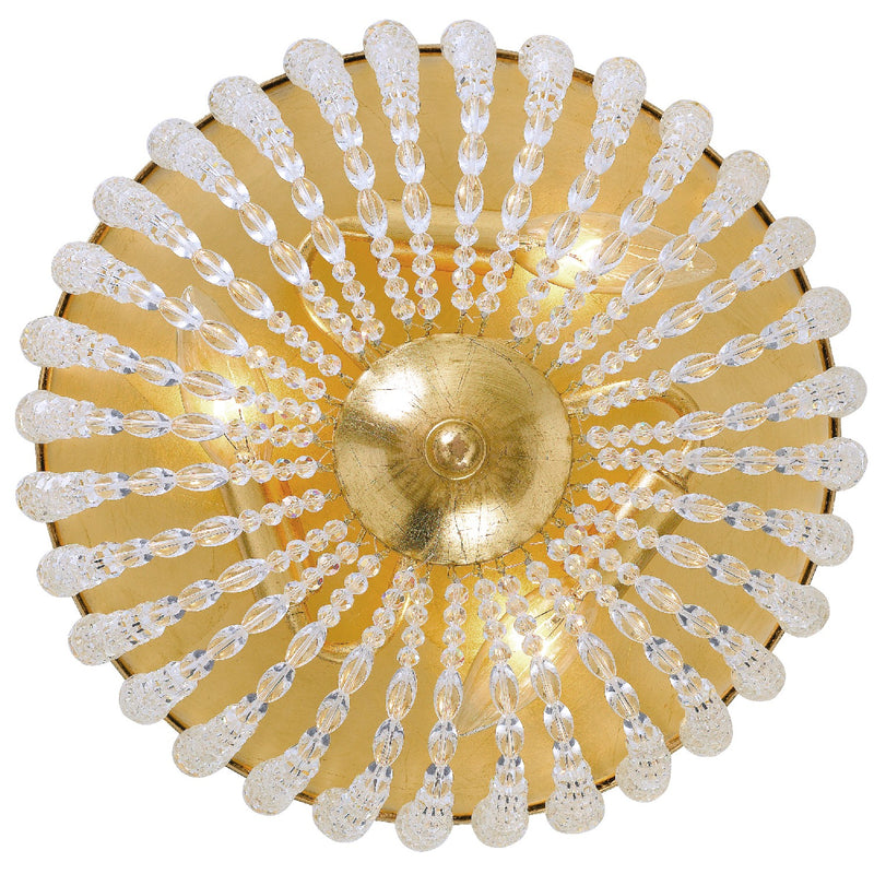 Crystorama 600-GA Three Light Flush Mount, Antique Gold