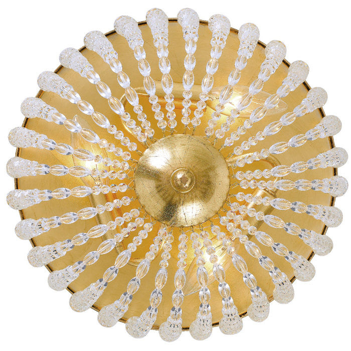 Crystorama 600-GA Three Light Flush Mount, Antique Gold
