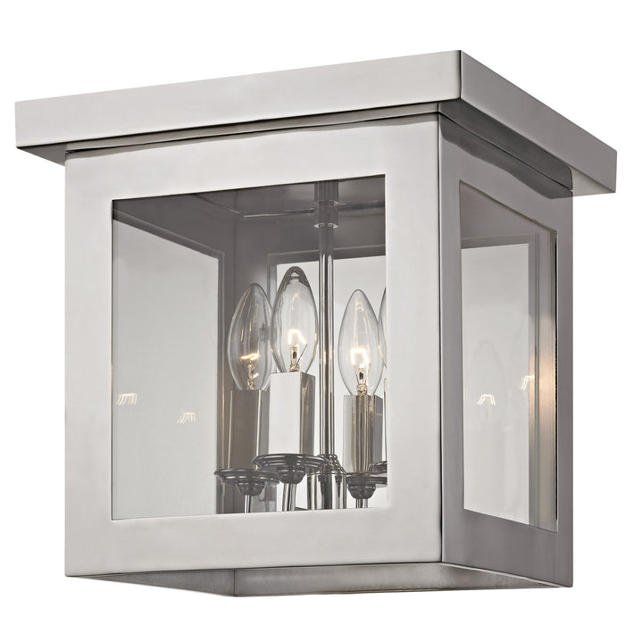 Crystorama 6050-PN Four Light Flush Mount, Polished Nickel