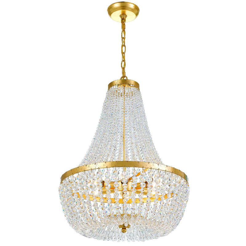 Crystorama 608-GA Six Light Chandelier, Antique Gold
