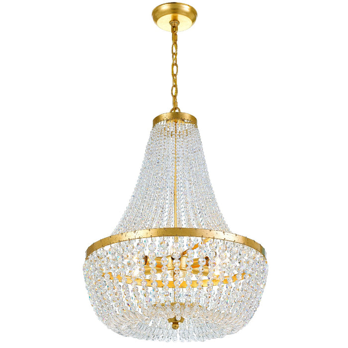 Crystorama 608-GA Six Light Chandelier, Antique Gold