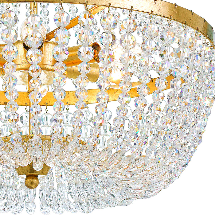 Crystorama 608-GA Six Light Chandelier, Antique Gold