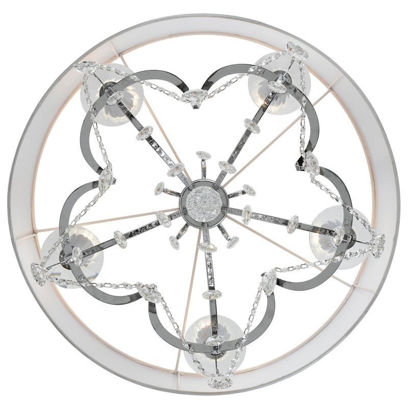 Crystorama 6625-CH-CL-SAQ Five Light Chandelier, Polished Chrome