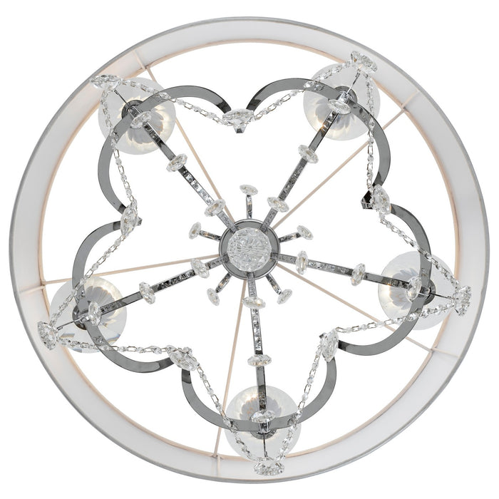 Crystorama 6625-CH-CL-SAQ Five Light Chandelier, Polished Chrome