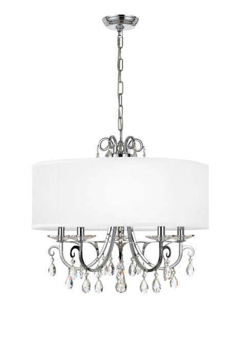 Crystorama 6625-CH-CL-SAQ Five Light Chandelier, Polished Chrome