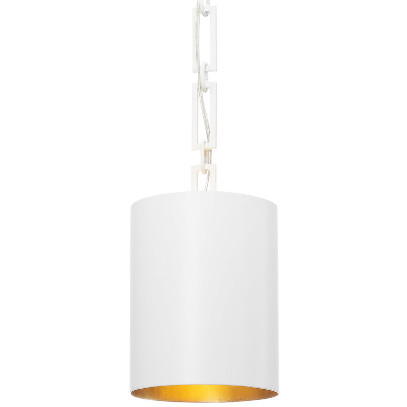 Crystorama 8680-MT-GA One Light Mini Chandelier, Matte White + Antique Gold