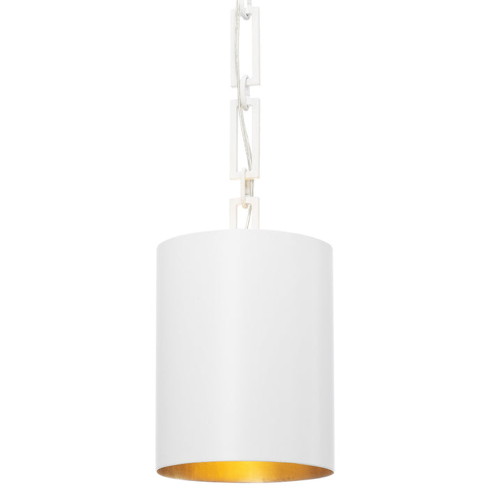 Crystorama 8680-MT-GA One Light Mini Chandelier, Matte White + Antique Gold