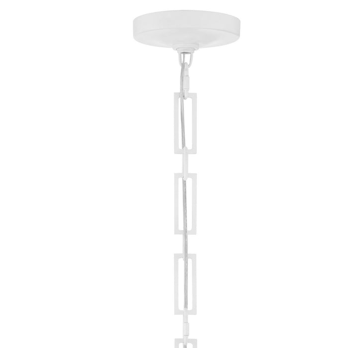 Crystorama 8683-MT-GA One Light Chandelier, Matte White + Antique Gold