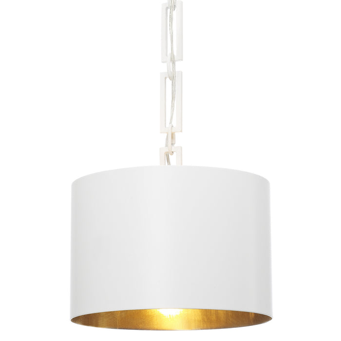 Crystorama 8683-MT-GA One Light Chandelier, Matte White + Antique Gold