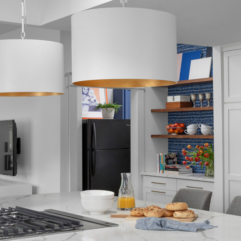 Crystorama 8686-MT-GA Six Light Chandelier, Matte White + Antique Gold