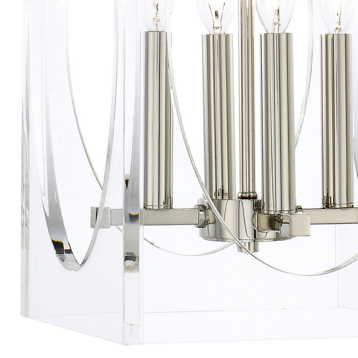 Crystorama 8874-PN Four Light Chandelier, Polished Nickel