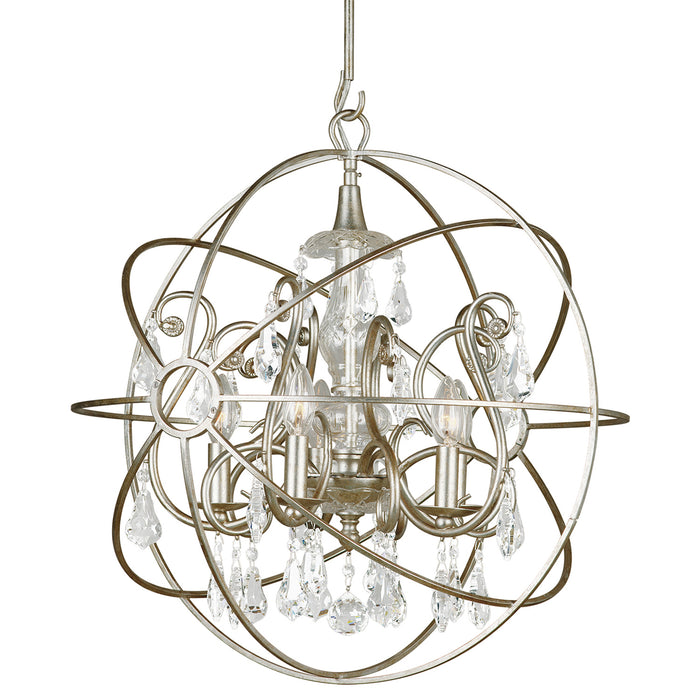 Crystorama 9026-OS-CL-S Five Light Chandelier, Olde Silver
