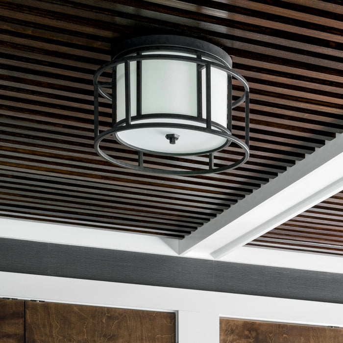 Crystorama 9590-MK Two Light Flush Mount, Matte Black