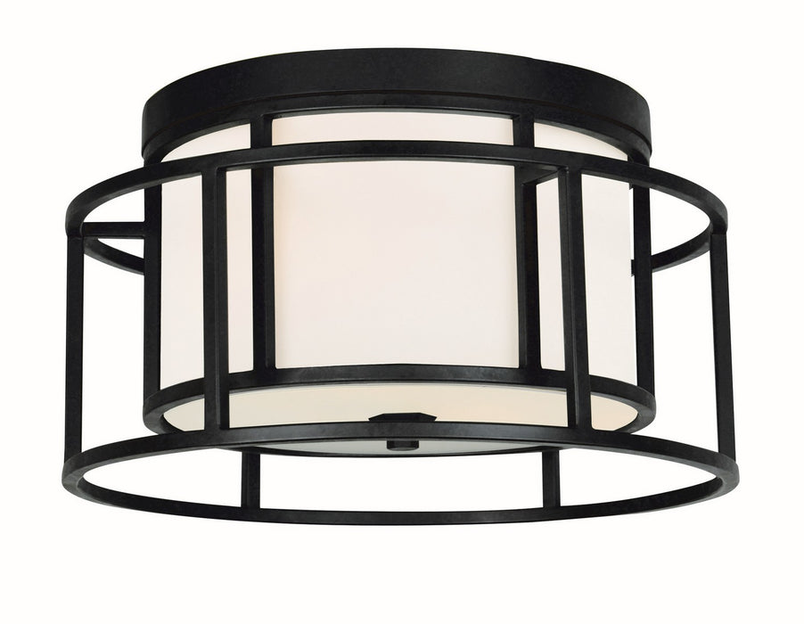 Crystorama 9590-MK Two Light Flush Mount, Matte Black
