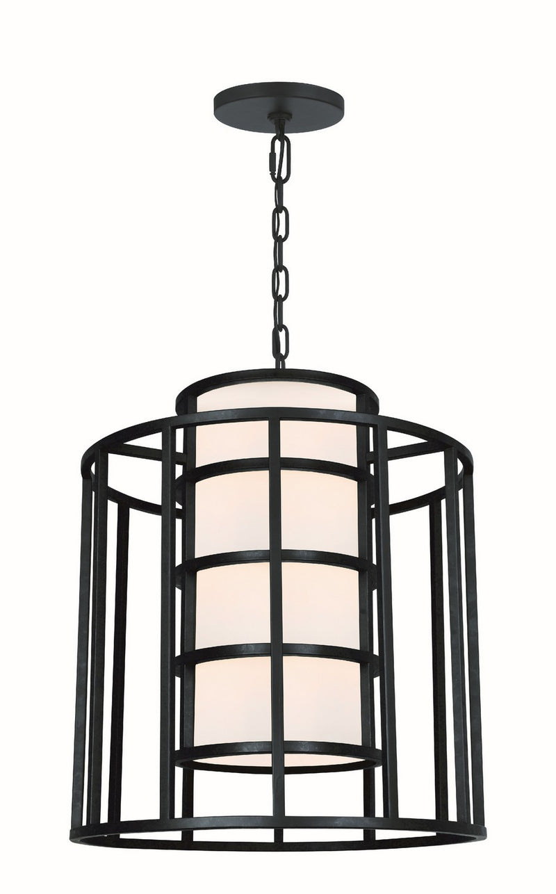 Crystorama 9597-MK Six Light Chandelier, Matte Black