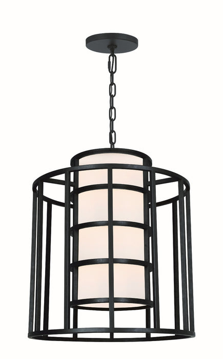Crystorama 9597-MK Six Light Chandelier, Matte Black