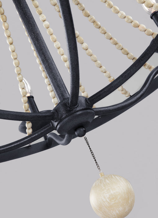 Visual Comfort Studio F3129/6DWZ/DWG Six Light Chandelier, Dark Weathered Zinc / Driftwood Grey