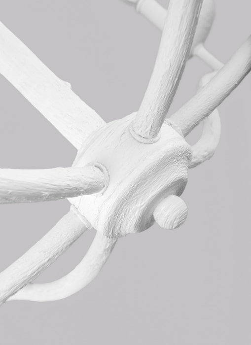 Visual Comfort Studio F3130/6PSW Six Light Chandelier, Plaster White