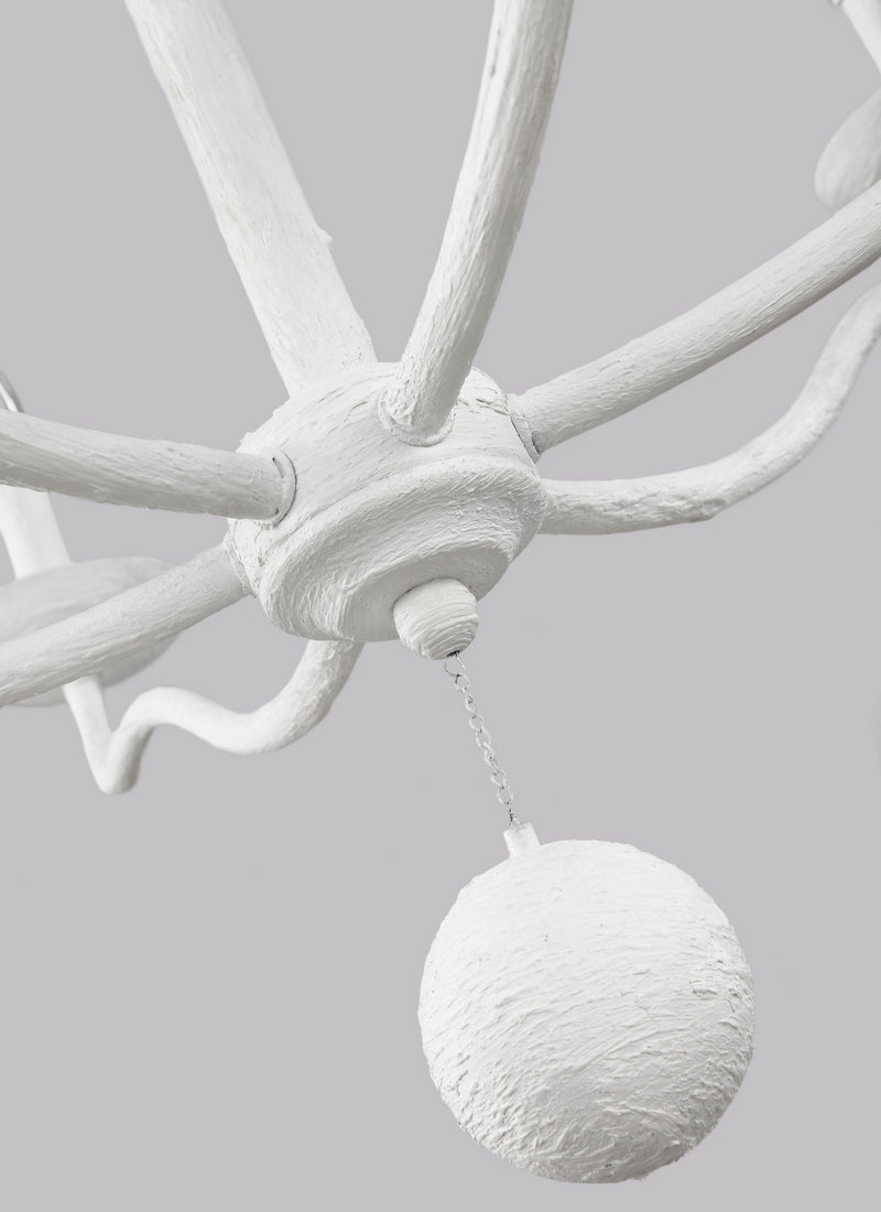 Visual Comfort Studio F3130/6PSW Six Light Chandelier, Plaster White